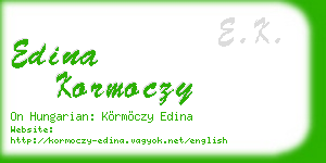 edina kormoczy business card